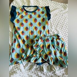 Boutique Patriotic Sunflower Skirt Set 14/16